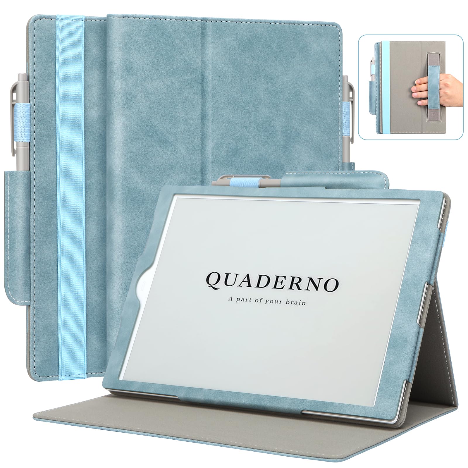 

GUTUKE Чехол для Fujitsu A5 QUADERNO A5 FMVDP51 FMVDP53CA5 Защитный чехол для дюймового планшета High Grace Чехол-подставка с держателем для руки и микрофиброй зелёный