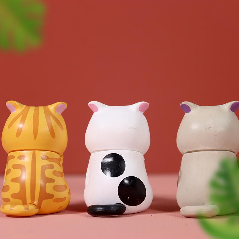 Cute Shy Cat Keychains Chubby Kitten Keyring Trinket Bag Ornament Animal Jewelry