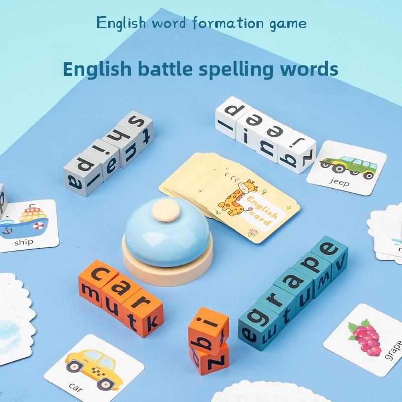 Wooden Kids English Spelling Game With Interactive Word Battles For Learning And Development