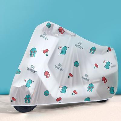 Durable Translucent Bicycle Rain Cover Cartoon Waterproof Motorcycle Cover Dustproof Rainproof Motorbike Protective Gear