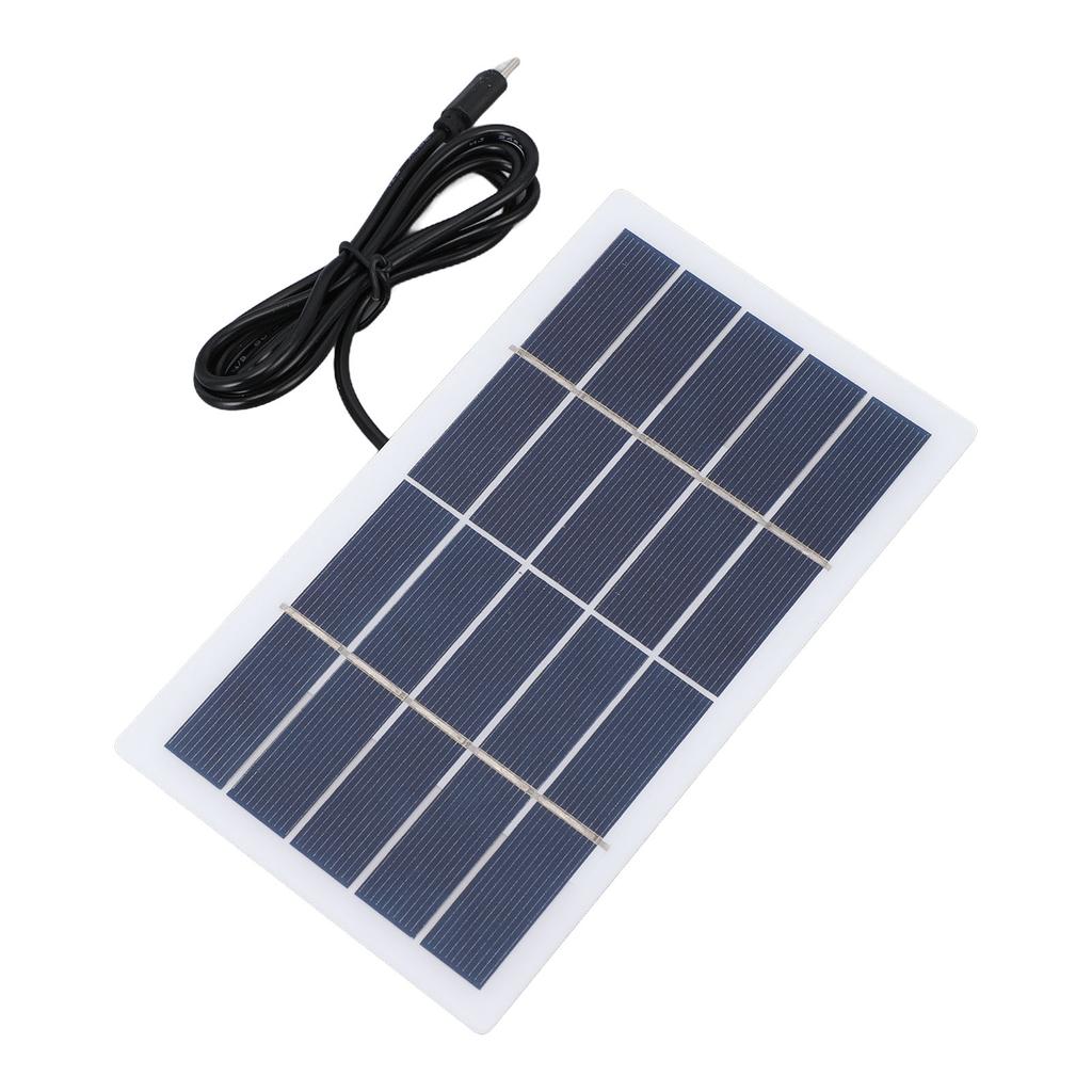 2W Solar Panel Water Proof Polycrystalline Silicon Solar Panel Charger with Type C Interface for Outdoor Garden Lights