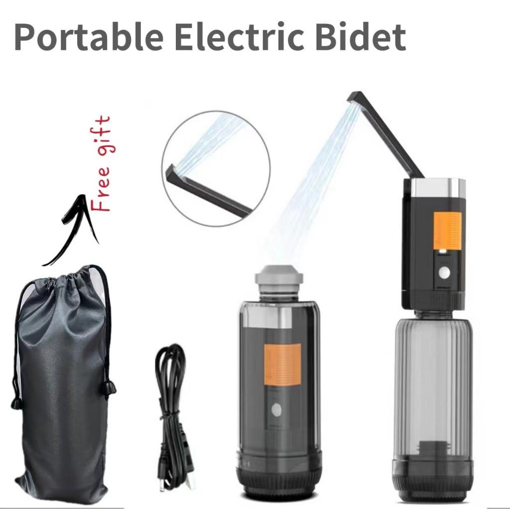 

Портативное водонепроницаемое электрическое биде IPX6, ручное дорожное биде, распылитель шаттаф с насадкой 180° и бутылкой для воды 400 мл