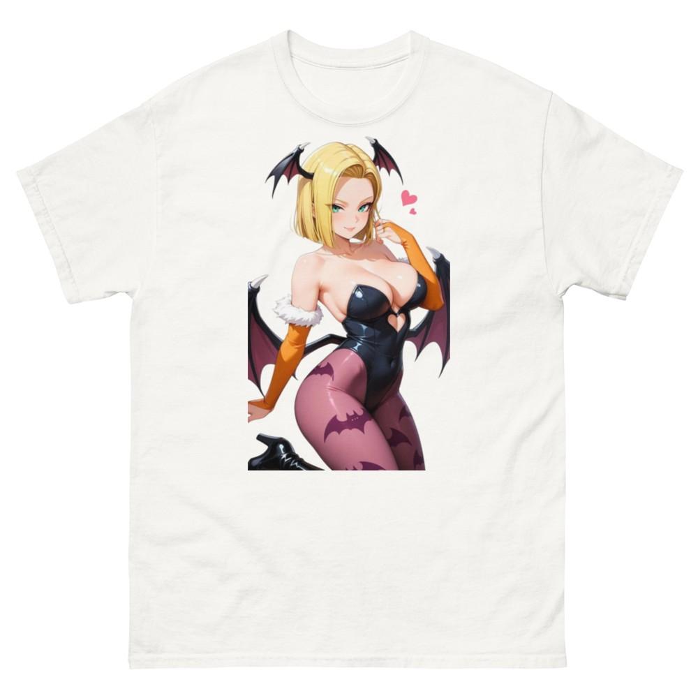 Morrigan 18 Tee, Fan Service Gamer Shirts, Morrigan Aensland Android 18 Tee