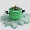 Multifunctional Non Stick Pot for Gas Stove, Green Pumpkin, Micro Pressure Pot, New Home Type Soup Pot, Universal, 8 Layers