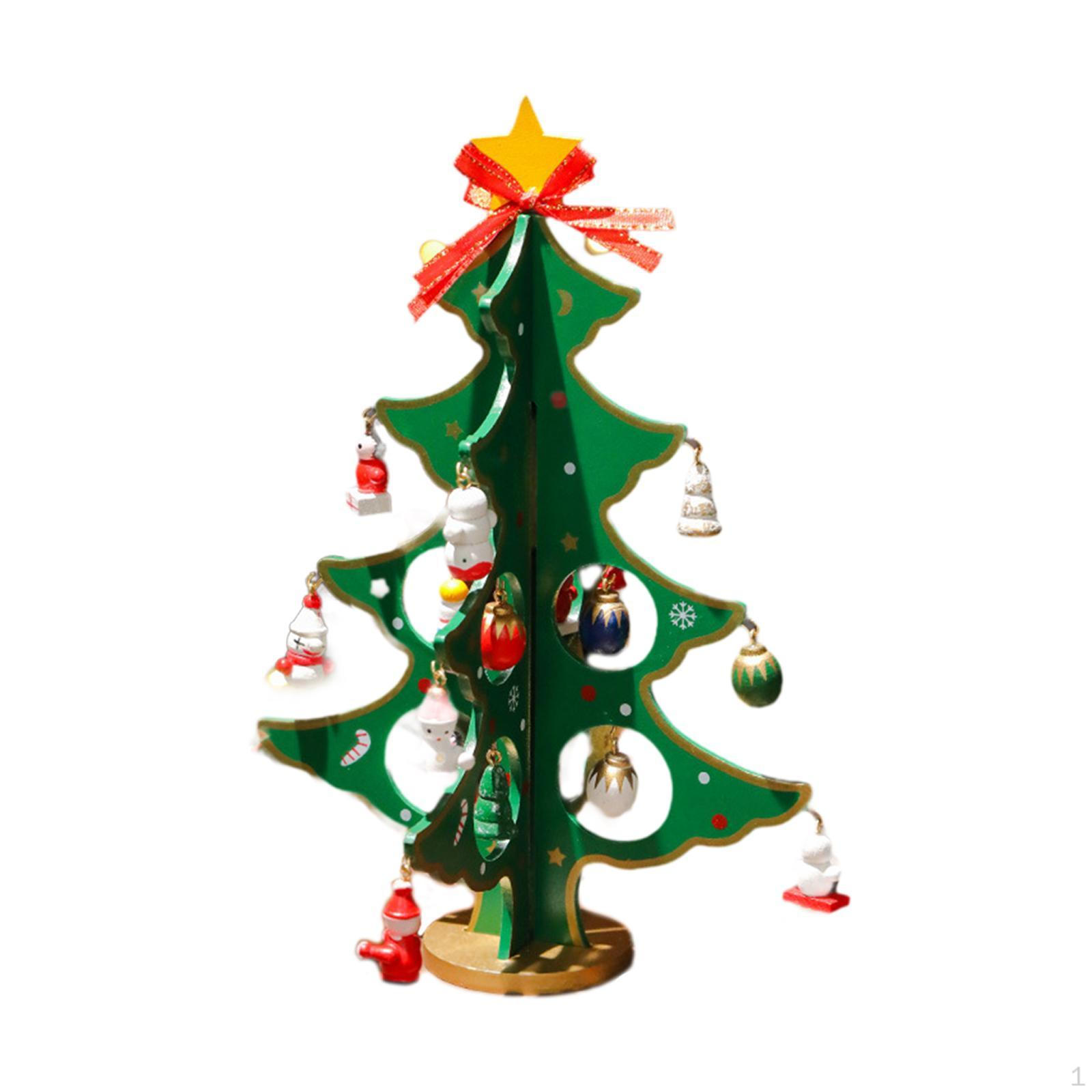 

Мини Рождественская елка Украшение для рабочего стола Декор Деревянное уникальное произведение искусства Декоративное Рождество для зелёный