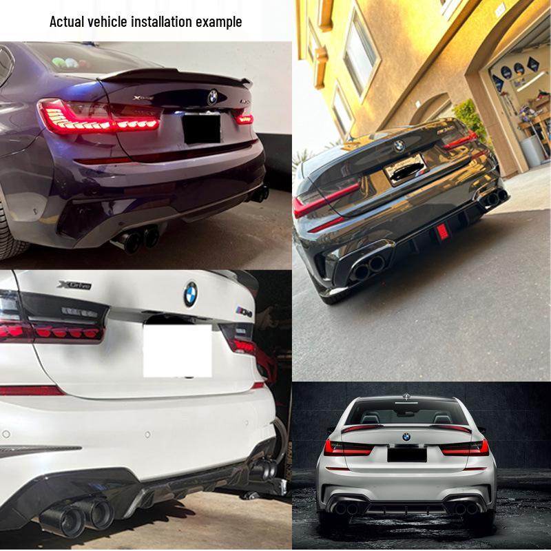 New 3-Series G28/G20 320/325/330 Carbon Fiber Stainless Steel Black Quad Exhaust Tailpipe