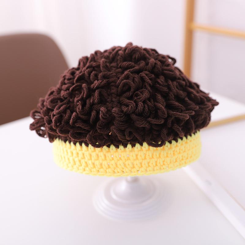 Hot-selling baby hat wig hat baby children photo funny explosive hood boys and girls curly hat tide