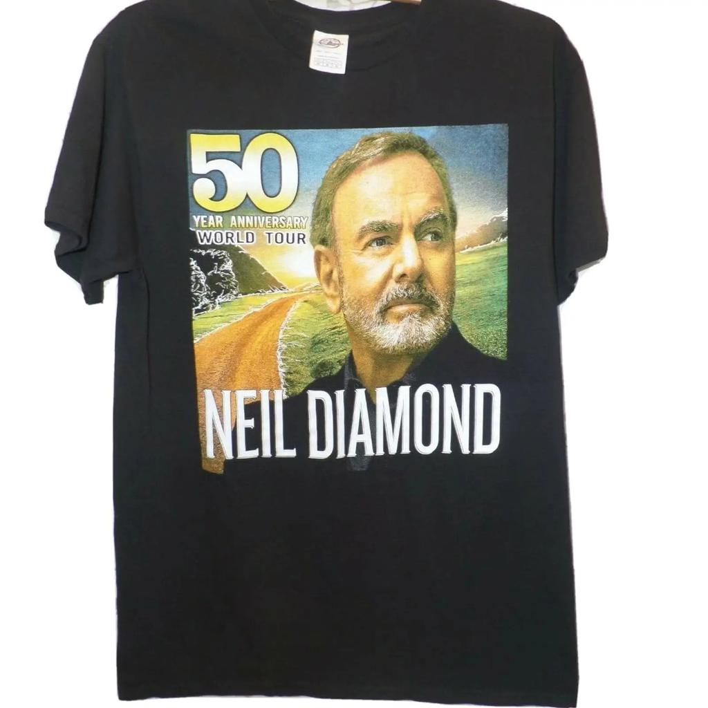 Neil Diamond 50 Year Anniversary World Tour T Shirt 2017 Concert Medium Vintage Streetwear Casual Versatile Graphic