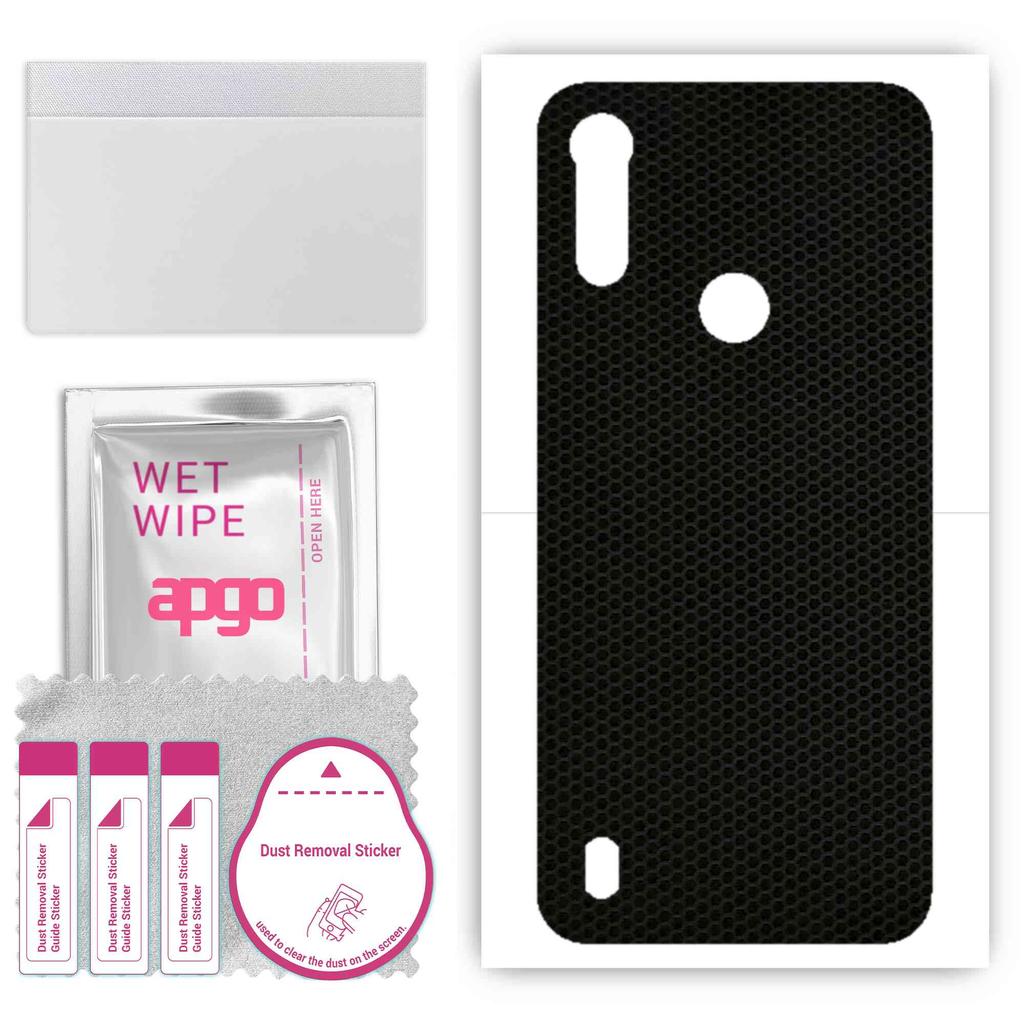 apgo Ochranná samolepka na záda kompatibilní s Motorola Moto E6s (2020), Balicí fólie, fólie, vinyl - matrice vzoru