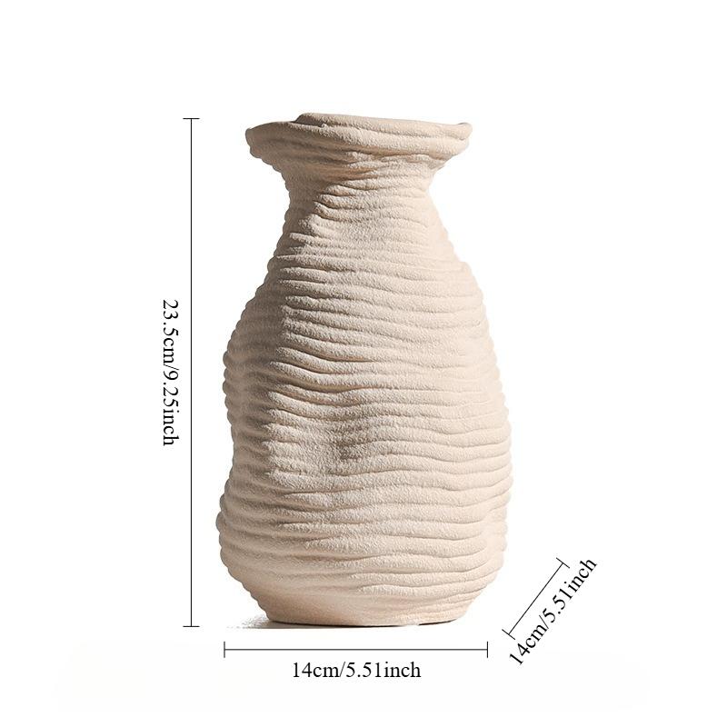 Nordic Abstract Ceramic Texture Vase,retro Wabi Sabi Style Flower Arrangement Ornaments,living Room Bedroom Entrance Decoration