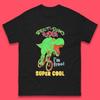 Dinosaur Riding Bicycle Mens T-Shirt Womens Tops Tees