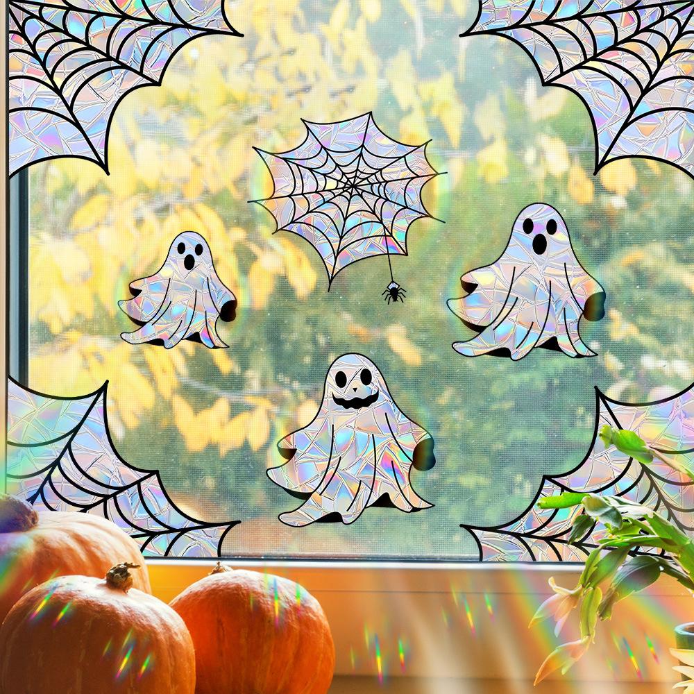 Halloween Decorations, Dazzling Colors, Spider Webs, Ghost Window Stickers, Sun Catchers, Static Stickers, Outdoor Decoration Stickers, Glass Stickers