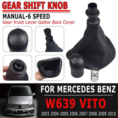 Auto Schalthebelknauf Für Mercedes Benz W639 VITO 2003-2010 Hohe Qualität 6-Gang Knauf Schalthebel Leder Manschette Stiefelabdeckung
