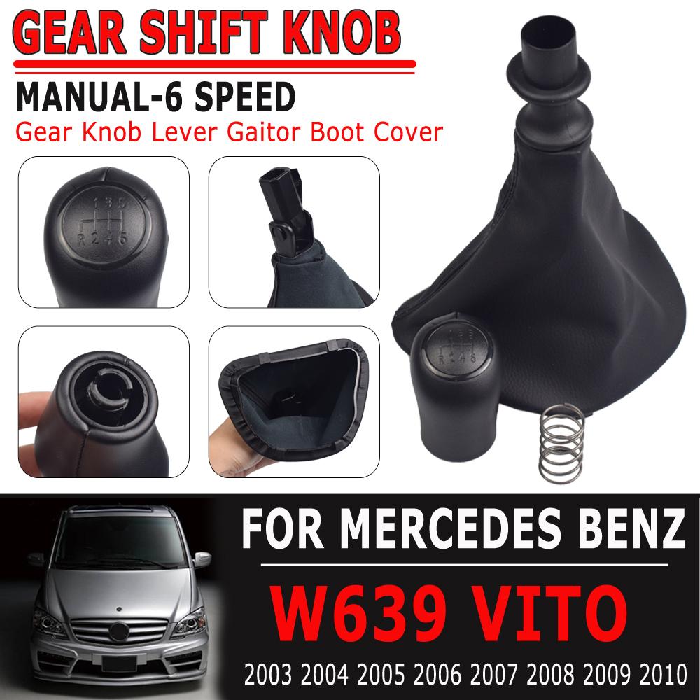 Car Gear Shift Knob For Mercedes Benz W639 VITO 2003-2010 High Quality 6Speed Stick Lever Knob Shifter Leather Gaitor Boot Cover