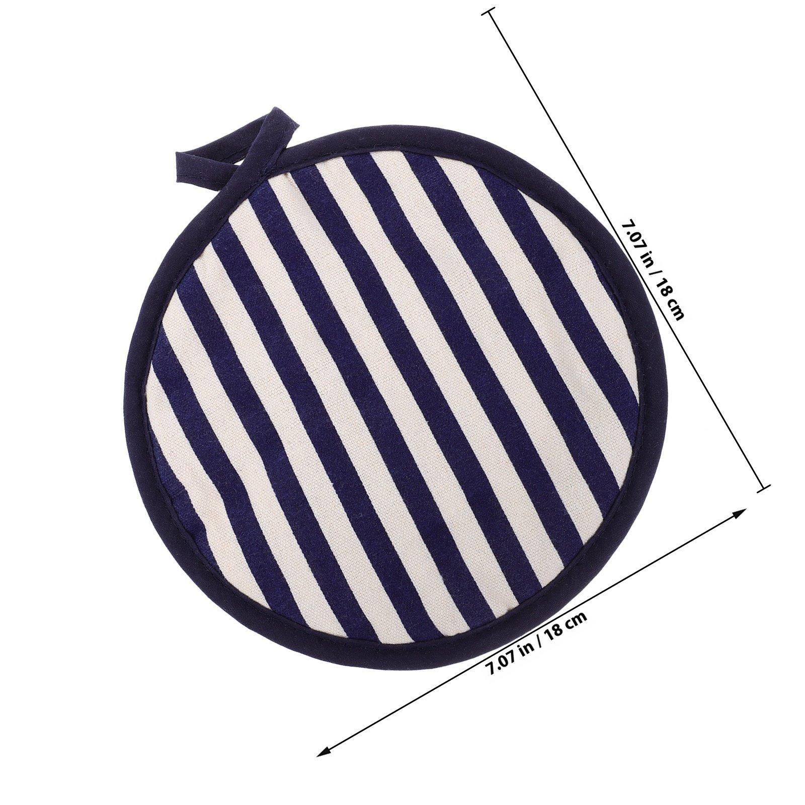 

Cotton Insulated Mat Round Pot Holder Oven Pad Kitchen Tableware Heat Resistant Hot Dish Mat Rustic Style Placemat Countertop