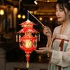 Pagoda Mid-Autumn Festival Lantern PVC Hanging LED Lantern Portable Handheld Lantern  Kids