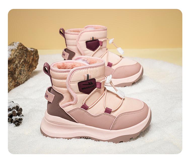 Huili Girls' Fleece-Lined Snow Boots - Warm, Thick, Cold-Proof High-Top Boots for -40°C.