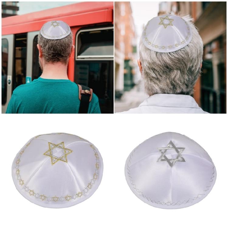 Cultural Headwear For Religious Observances Embroidery Round Hat for Easy Storage Yarmulke Hat for Religious Event