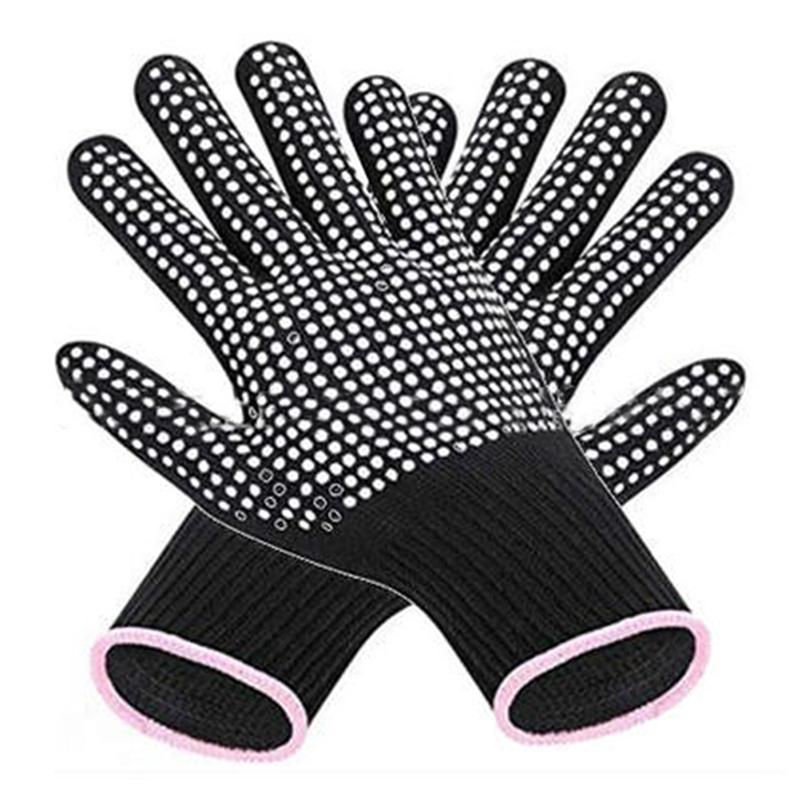 1Pc Double-Sided Hair Straightener Perm Curling Hairdressing Heat Resistant Finger Glove Hair Salon Tools Thermal Styling Gloves