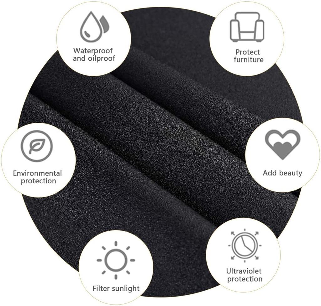 Static Cling Total Blackout Privacy Window Film Cover 100% Light Blocking No Glue Black Window Tint for Home Room Darkening