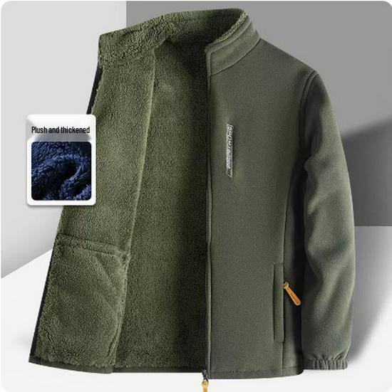 

Men s Fleece Jacket with Warm Velvet Lining for Autumn and Winter XL for 100-120 jin