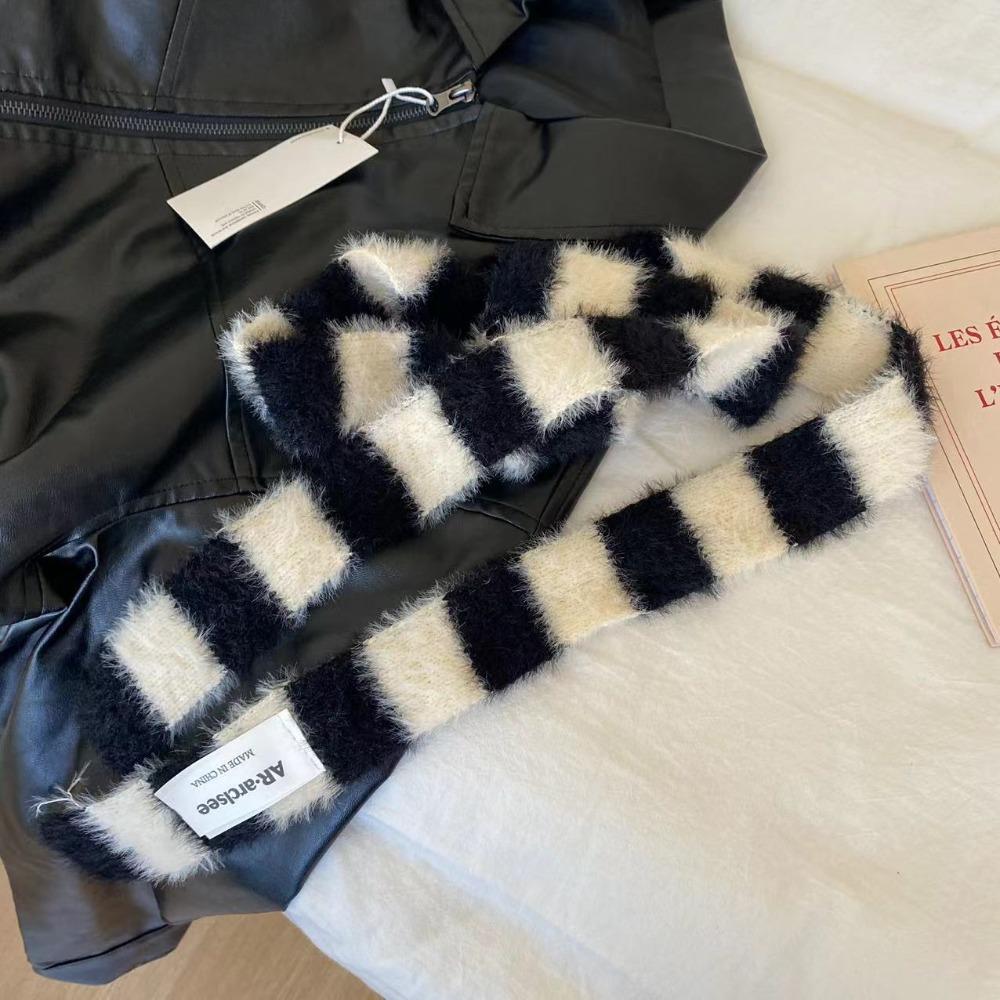 Knitted Wool Sausage Thin Scarf Y2 Neck Scarves Fashion Plush Long Narrow Scarves  Autumn Winter