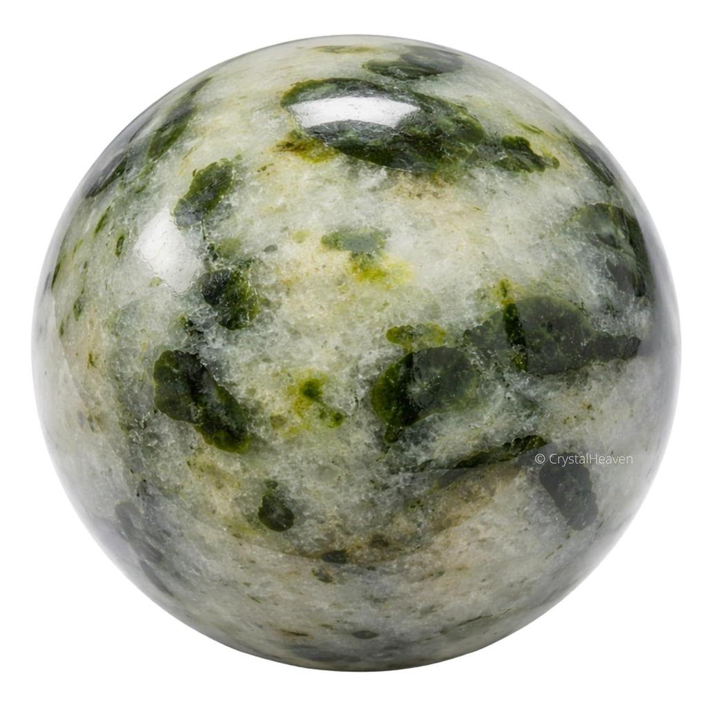Certified Green Tourmaline in Quartz Crystal Ball for Meditation - Premium Crystal Vastu Items for Home and Feng Shui Items