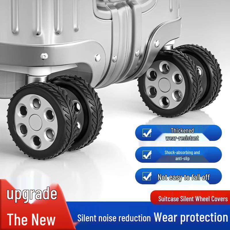 8-Pack Suitcase Wheel Rubber Covers - Universal Fit Replacement Accessories