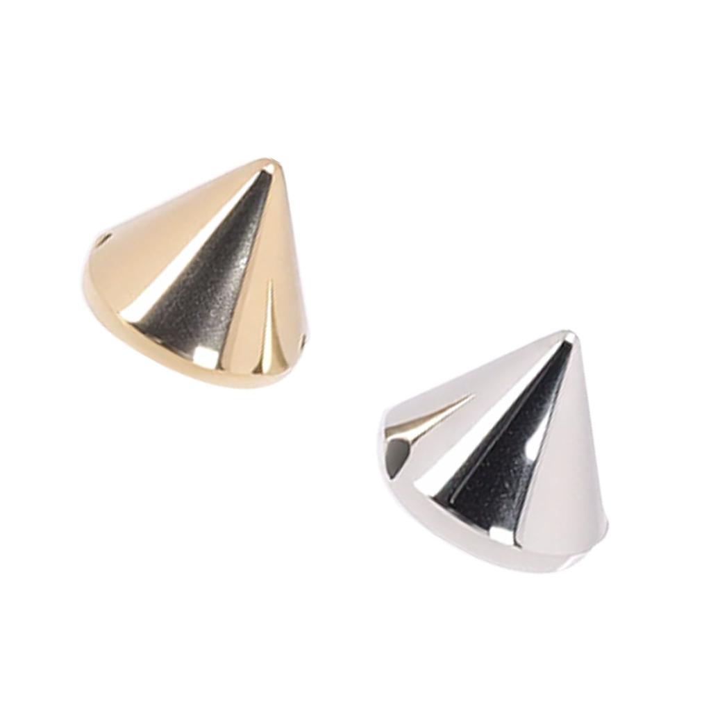 100PCS Conical Rivets Flat Back Cone Shaped Spike Studs for Clothing Decoration and Craft Projects 50 Gold 50 Silver 10x8mm