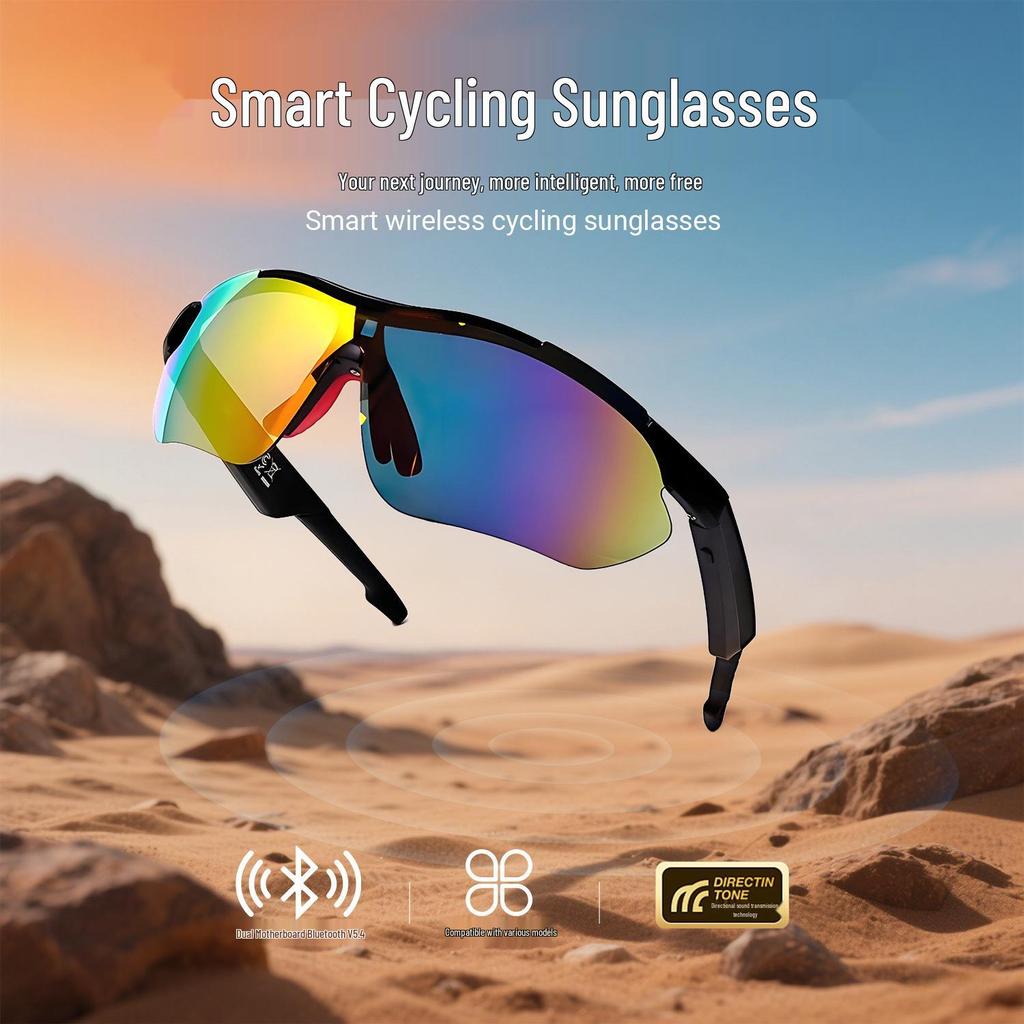QY-pro03 Bluetooth Cycling Glasses: Outdoor Sports Smart Glasses with Anti-UV Protection and Music/Call Features