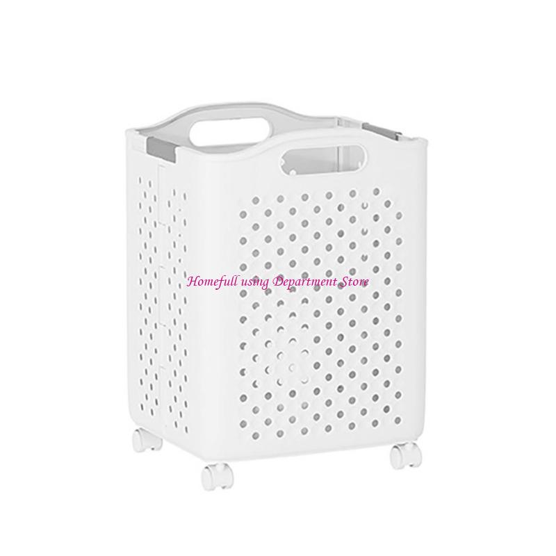 Multiple Sized Laundry Basket With Brakes On Sturdy PP Materials Portable for Space Saving and Easy Transport