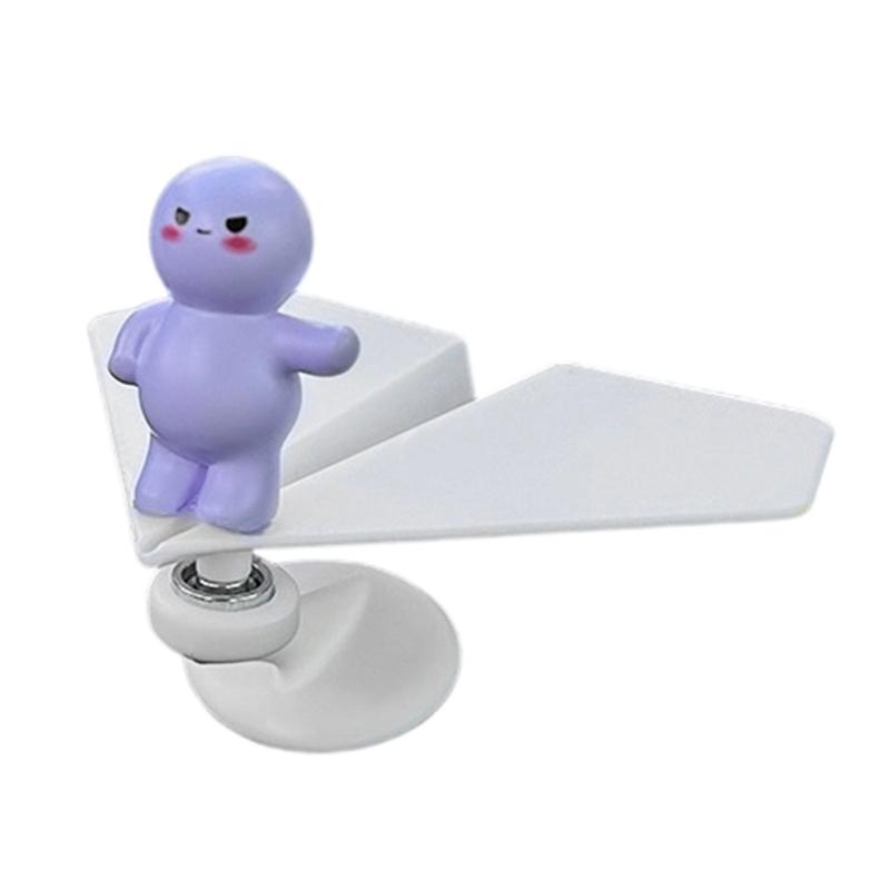 Solar Powered Rotating Airplanes Car Accessory Dashboard Decoration ABS Craft with Secure Silicone Mount for Long Travel