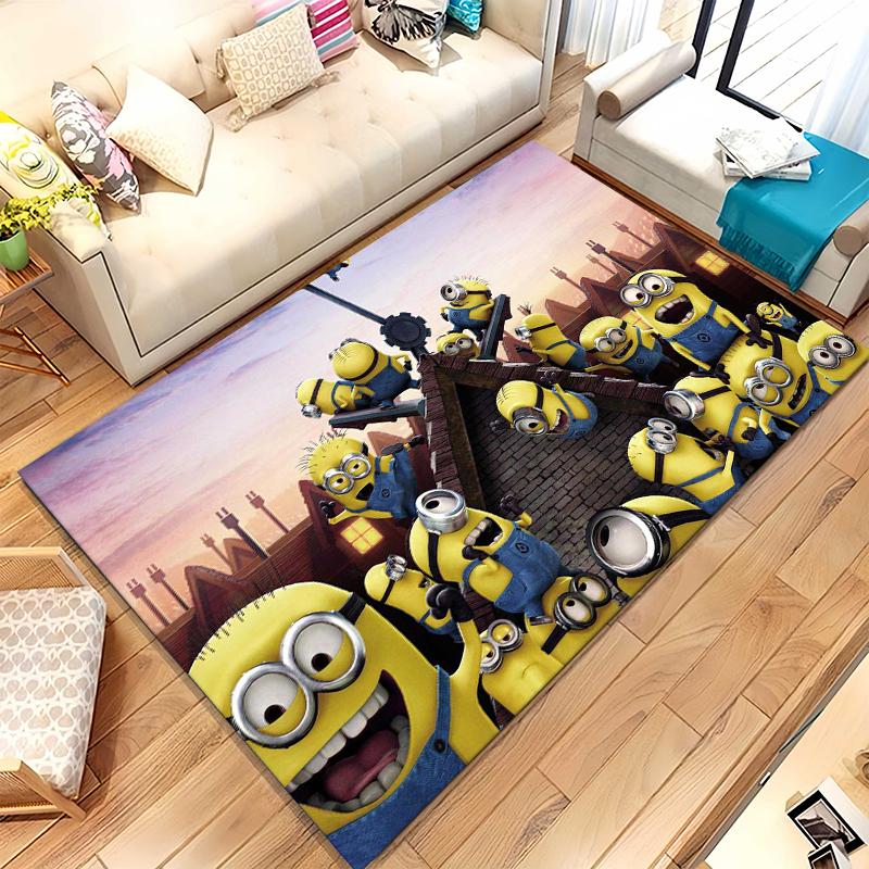 

Cute Minions cartoon Living Room Non-Slip Area Rug Soft Carpet for Bedroom Kids Playroom Sofa,Home Decor Doormat Gift 40x60cm