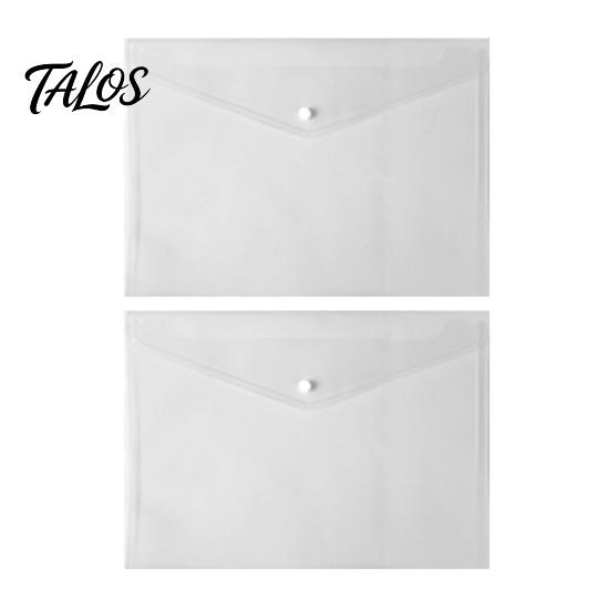 Clear File Organizer 2PCS A4 Size Document Folders with Snap Closure, Waterproof Thickened PVC Storage Pouch Organizer, Lightweight Bag for Office And