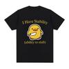J'ai la capacité de stabilité à poignarder le mème du canard T-shirt Homme Femme Mode Hip Hop Manches Courtes Ample T-shirts Confort T-shirt