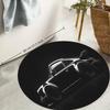Round Car Design Area Rug Decor for Living Room Home Decoration Modern Vintage Automotive Po Mat Circular Floor Mat Gift