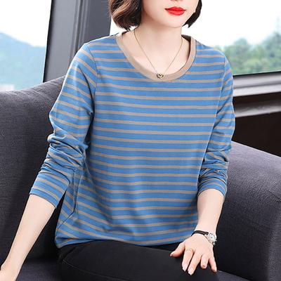 T-Shirt Tops Γυναικεία βαμβακερή μπλούζα Oversized Άνετη μακρυμάνικη μπλούζα μονόχρωμη στρογγυλή λαιμόκοψη Loose μπλούζες