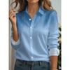 Women's Shirts Gradient Print Blouse Lapel Neck Blouse Women Long Sleeve Bohemian Vacation Shirts Womens Clothes Female Clothing