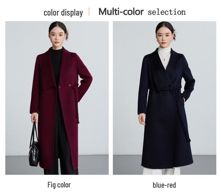 Elegant Double-Sided Cashmere Coat for Middle-Aged Women - Autumn/Winter 2025 Collection.