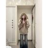 Punk Coat Y2k 2000s Vintage Faux Fur Collar Hoodie Zip-Up Woman Sweatshirts Goth Stripe Hot Girl Coat Autumn Winter Jackets Hip Hop Jacket