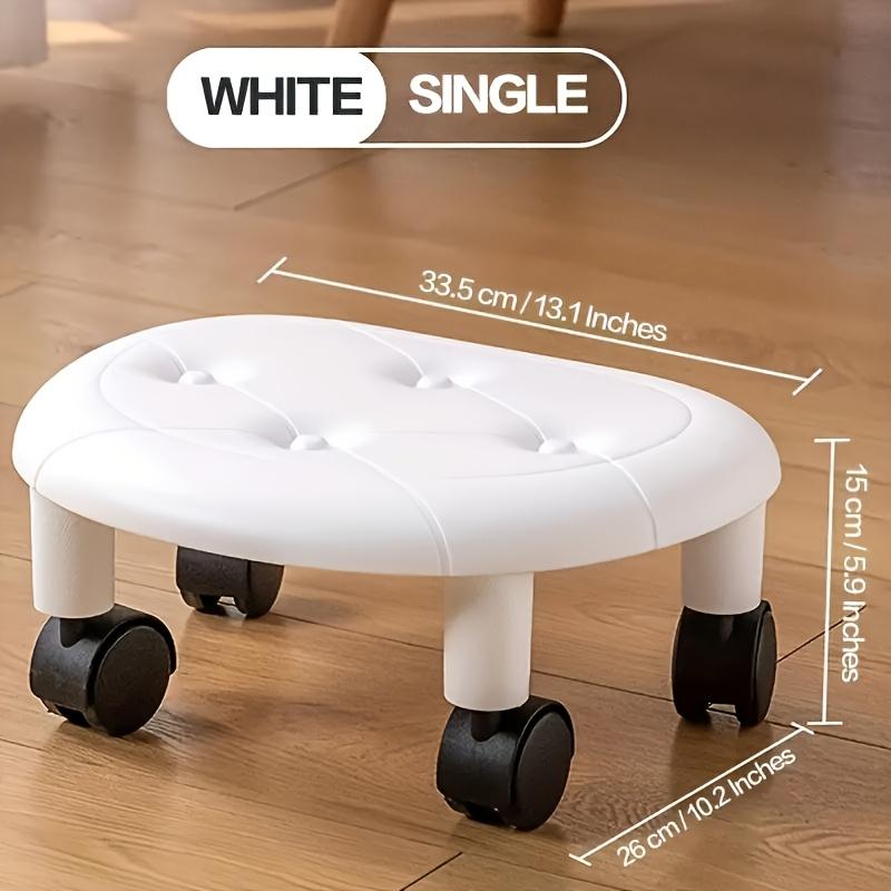 With wheels home living room pulley low stool, bedroom removable small footstool, universal plastic pulley stools