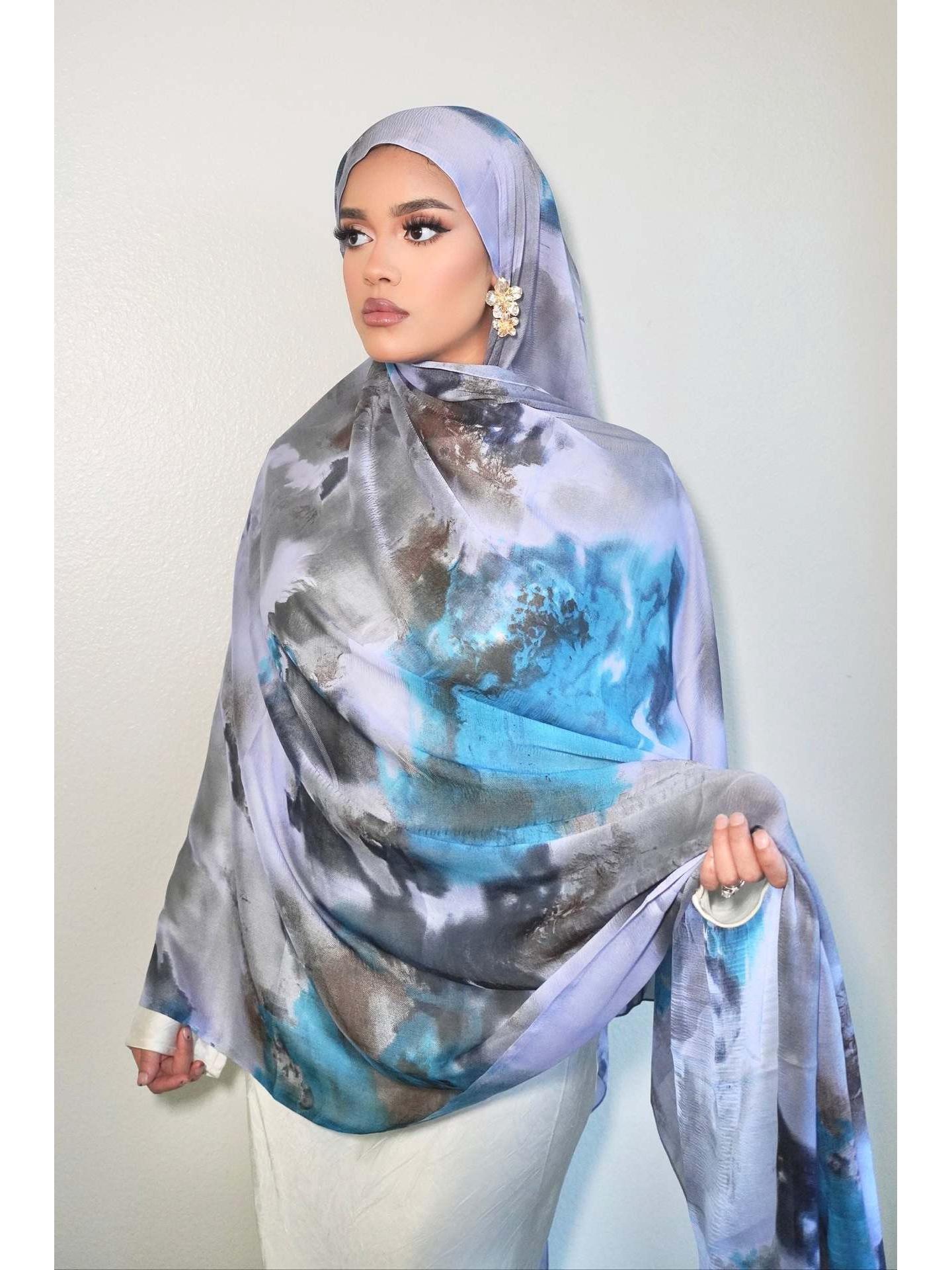 

Женский высококачественный легкий шелковый шарф с принтом - Модный трансграничный дизайн 85 x 180 cm