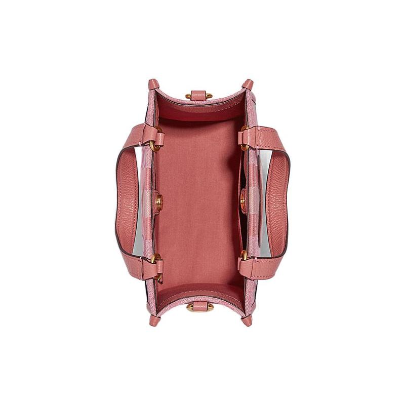 Coach Handbag Dempsey 22 Presbyopia Classic Stripes and Patches Canvas and Cowhide Leather Tote Bag Tote Bag Shopping Bag Shoulder Crossbody Small