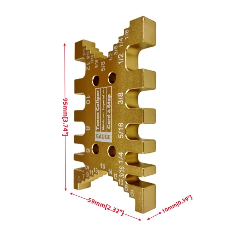 Upgraded Card Gauge High-Precision Aluminum Dovetail Jig Tenon Caliper for Measuring Height Gaps Gauge Ruler Precision-