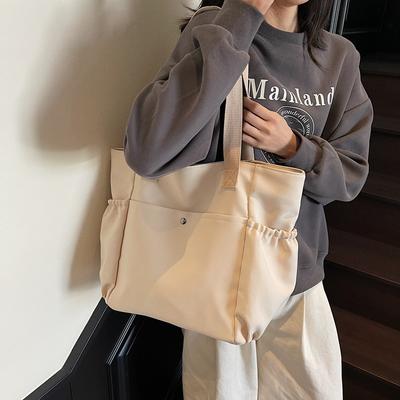 New Big Bag Women's Summer Commute Simple Shoulder Canvas Texture Tote Bag Casual Large Capacity Shoulder Bag