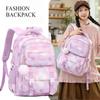 New Primary Girl Student Schoolbag Lightweight Wear-resistant Backpack Fashion Contrasting Color Cute Cartoon Fish Junior High School Student Book Bag