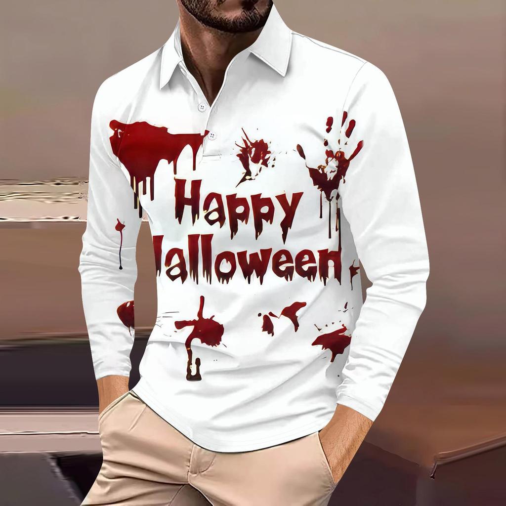 Herren Abstrakt 3D-bedrucktes Lässiges Alltags Langarm Button-Down POLO