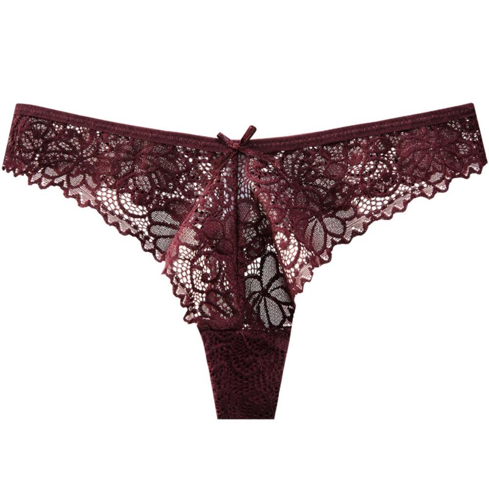 Bow Underwear for Women Low Waist Mesh Lace Briefs Fashion Lace Panties Lady