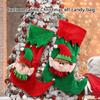 Cartoon Elf Christmas Stockings Ornament Candy Gift Bag Christmas Hanging Socks For Tree Fireplaces Decoration