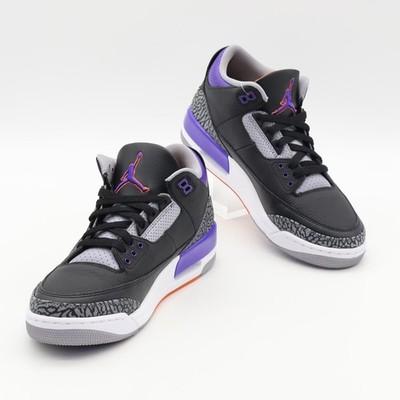 CT8532-050 Nike Air Jordan 3 Retro Black Court Purple Cement Grey White (Men's)